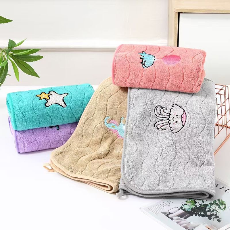 Toalha de veludo coral série oceano