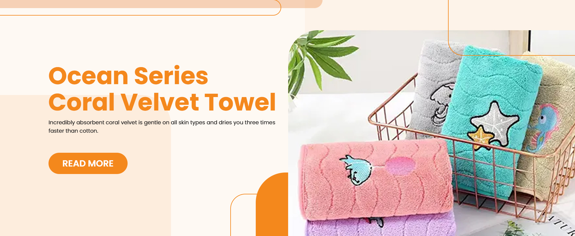 Ocean Series  Coral Velvet Towel